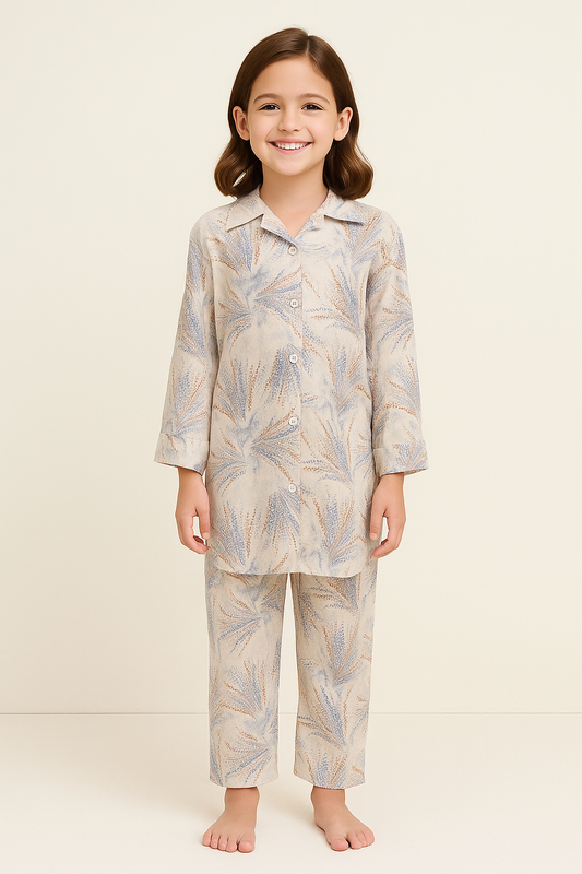 Printed Cotton Cord Set 1009 Cream