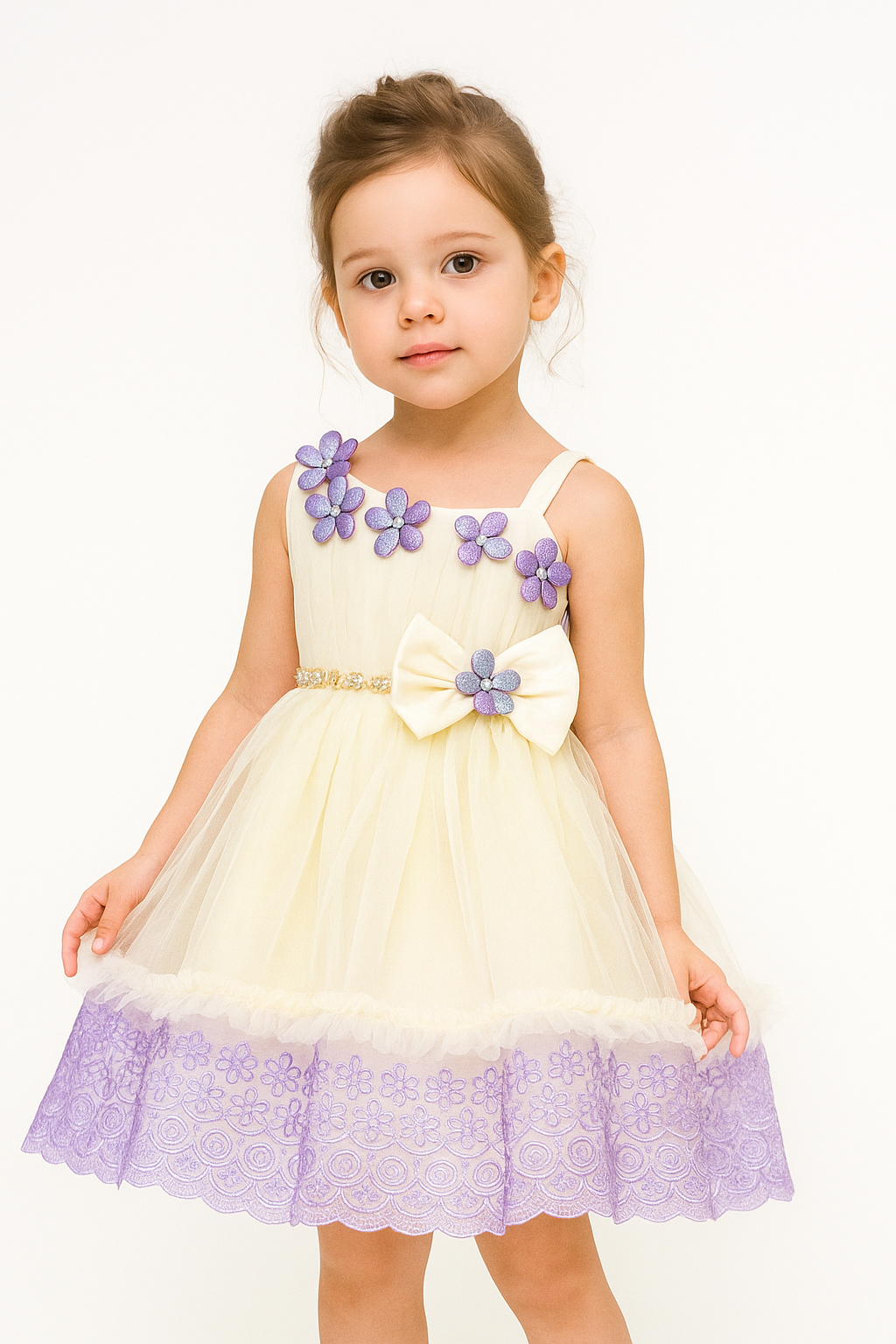 Aqua Petal Charm Frock = ss= 1004 Purple