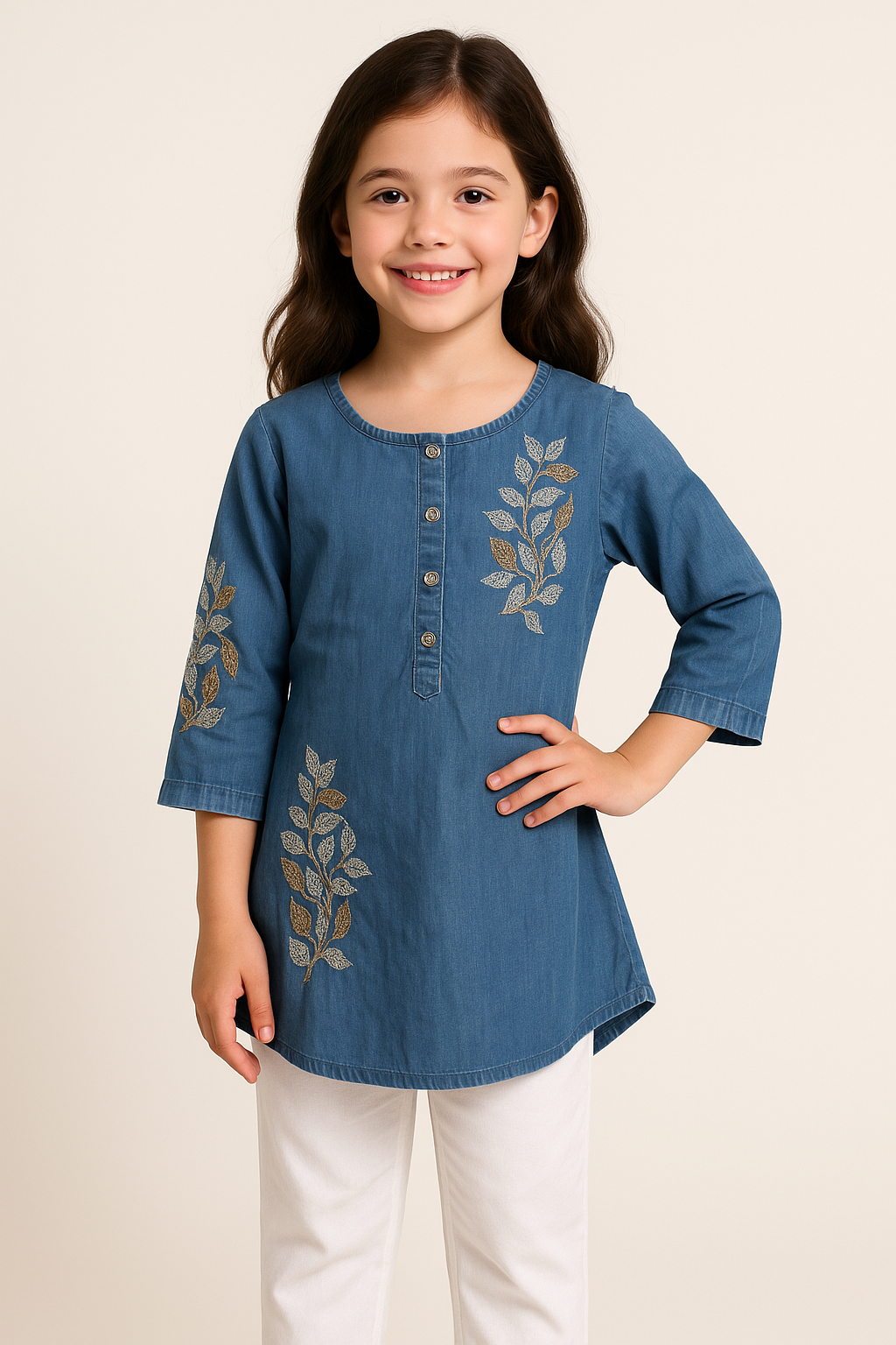 Denim Cotton Cord Set 1011