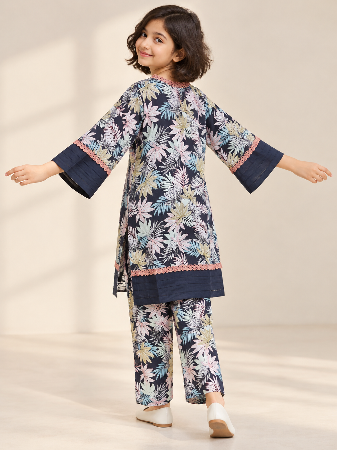 Cotton Printed Kurti Set 1840 Black