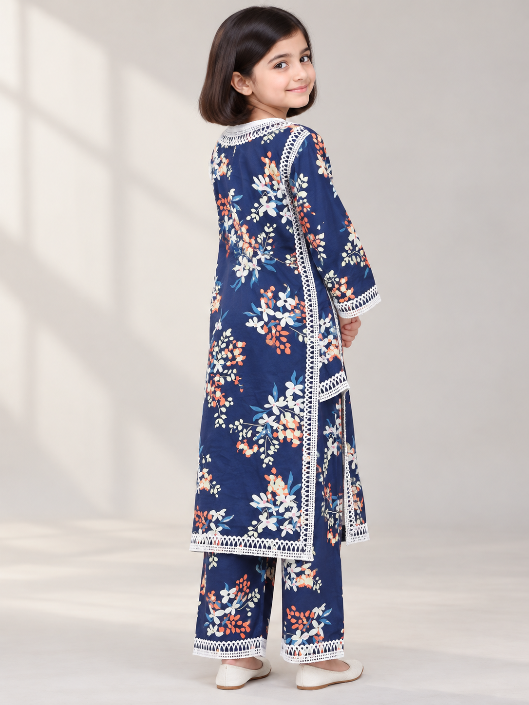 Cotton Printed Kurti Set 1841 Blue