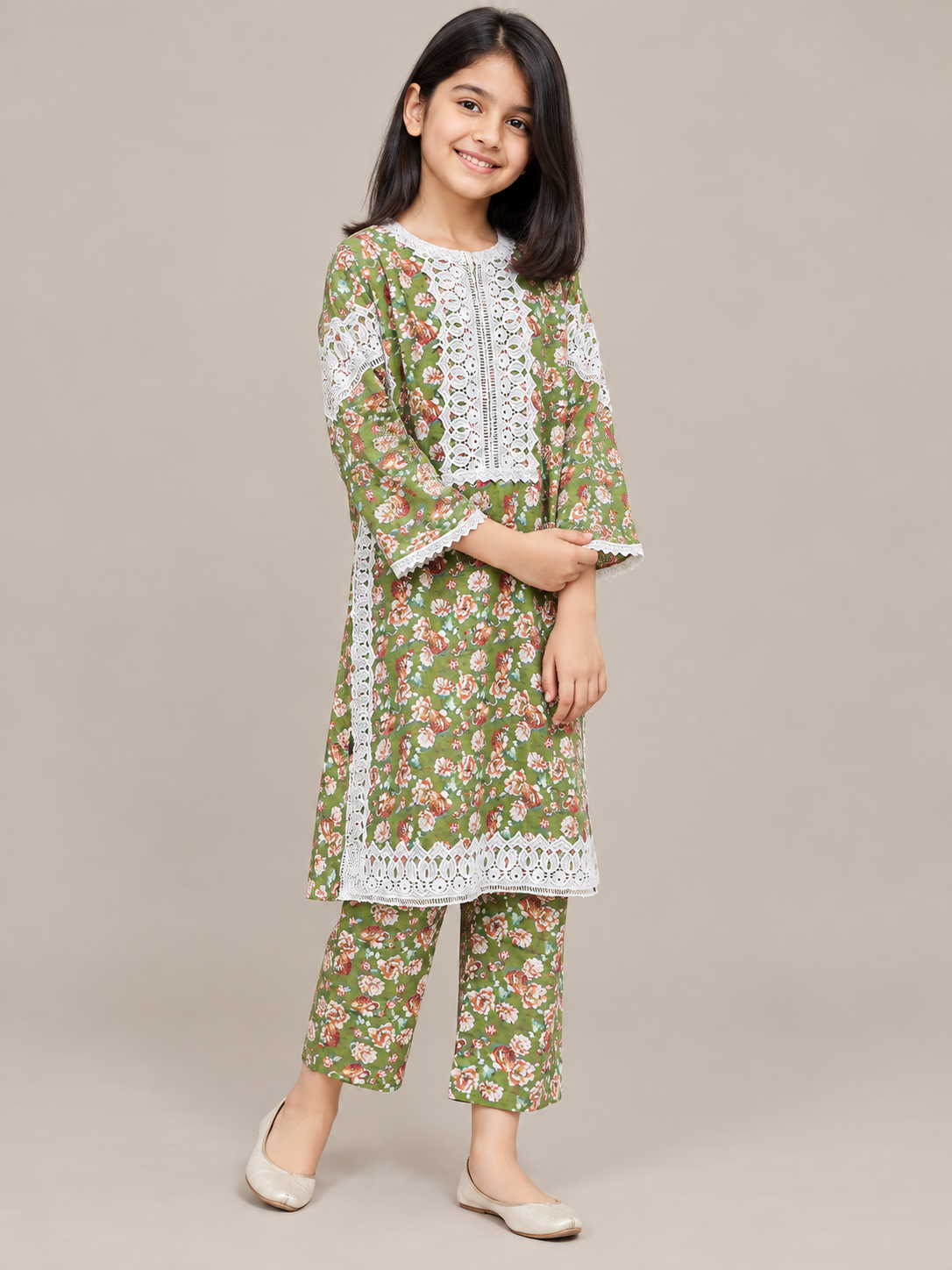 Cotton Printed Kurti set 1847 Green