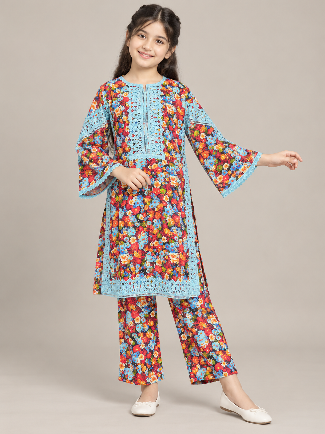 Cotton Printed Kurti Set 1848 Multi Colour