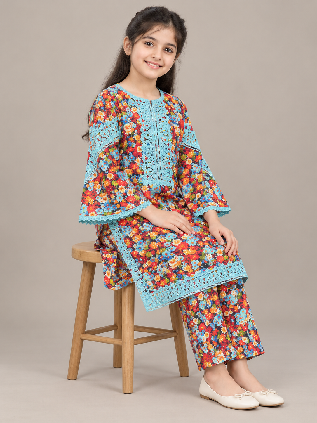 Cotton Printed Kurti Set 1848 Multi Colour