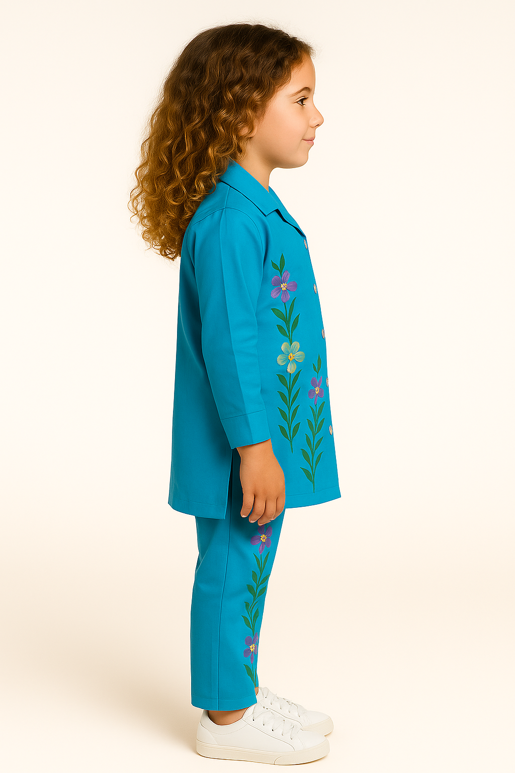Cotton Printed Cord set 1044 sky blue