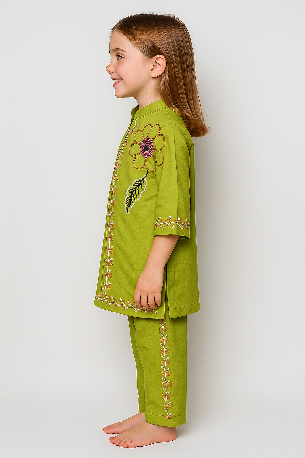 Cotton Embroidery cord set 1056 Green