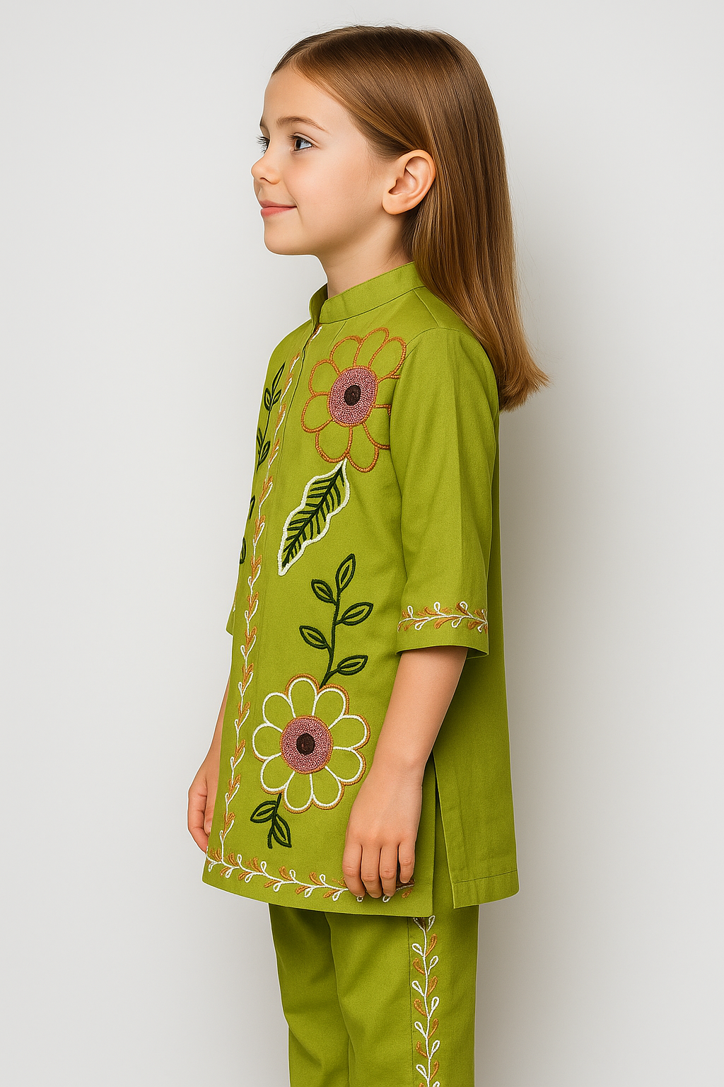 Cotton Embroidery cord set 1056 Green