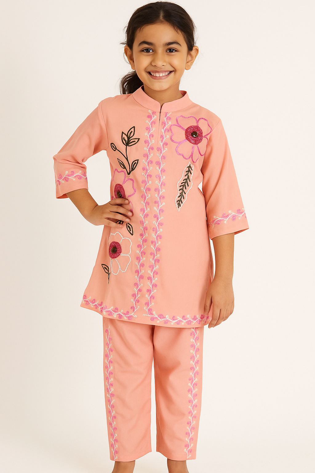 Embroidery Cotton Cord Set 1005 Peach