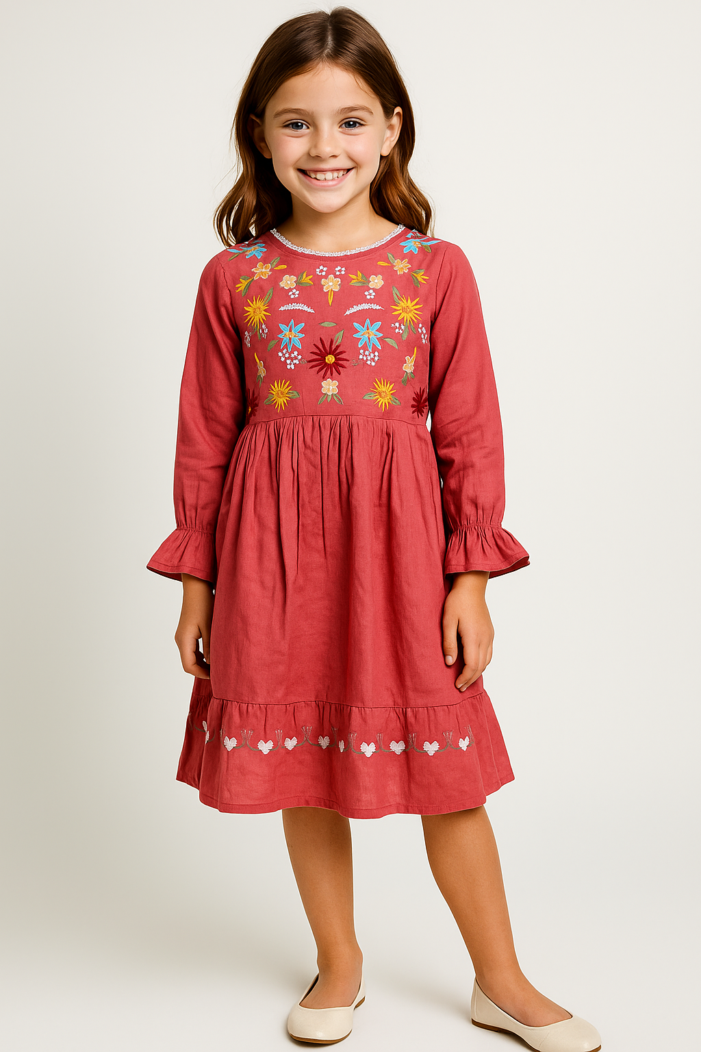 Cotton Embroidery Frock 1038 Gajri
