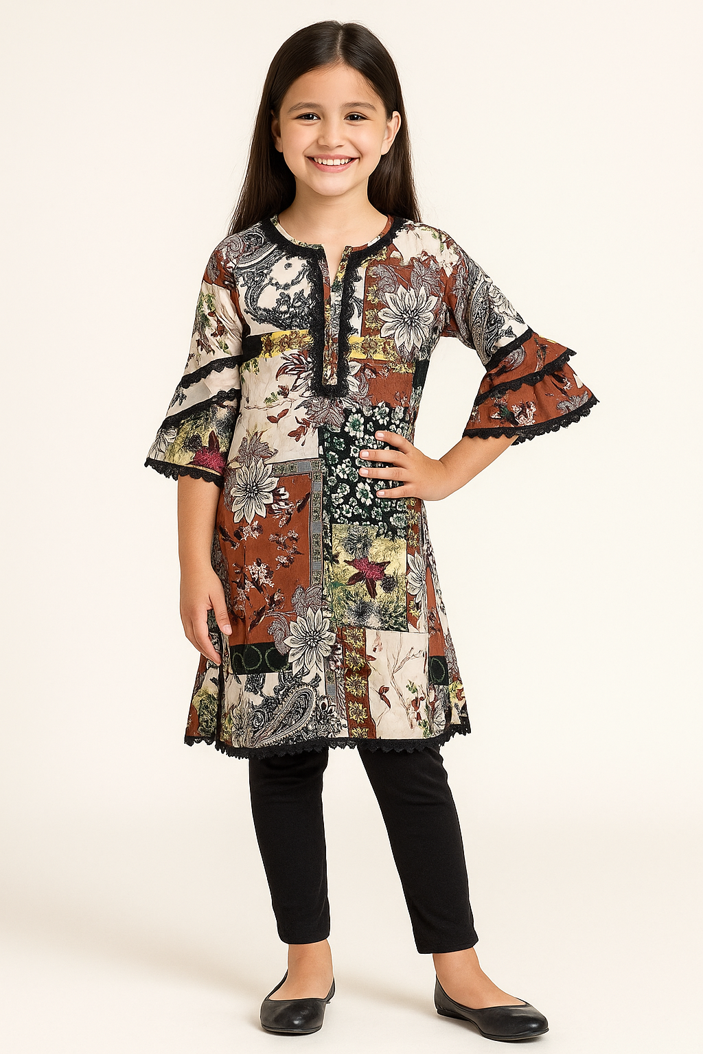 Cotton Printed Kurti Set 1083 Multi Colour