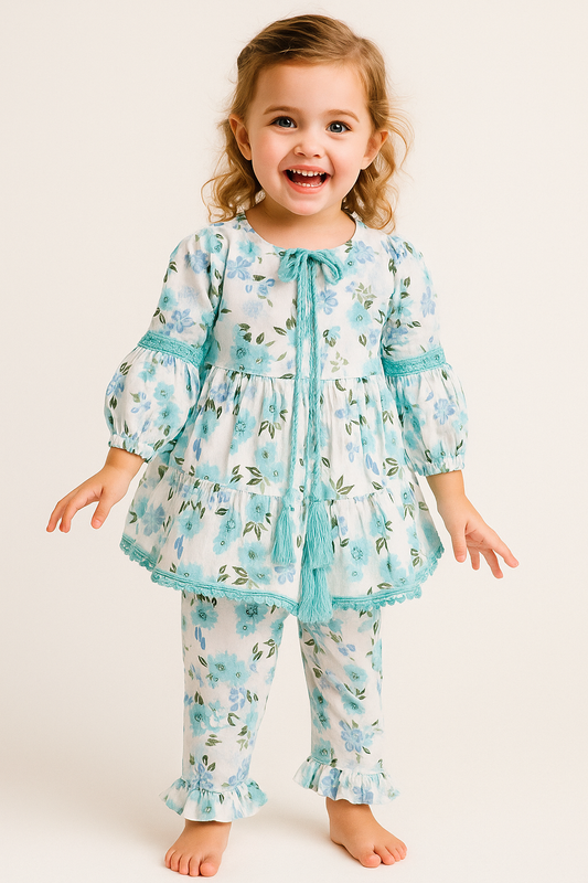 Cotton Printed Cord Set 1002 white