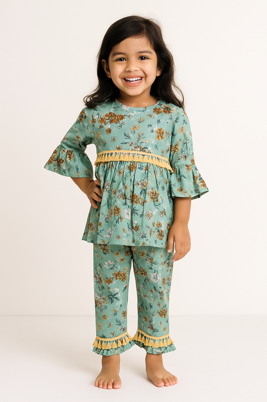Cotton printed cord set 1003 Green