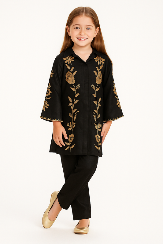 Cotton Embroidery Cord Set 1133 Black
