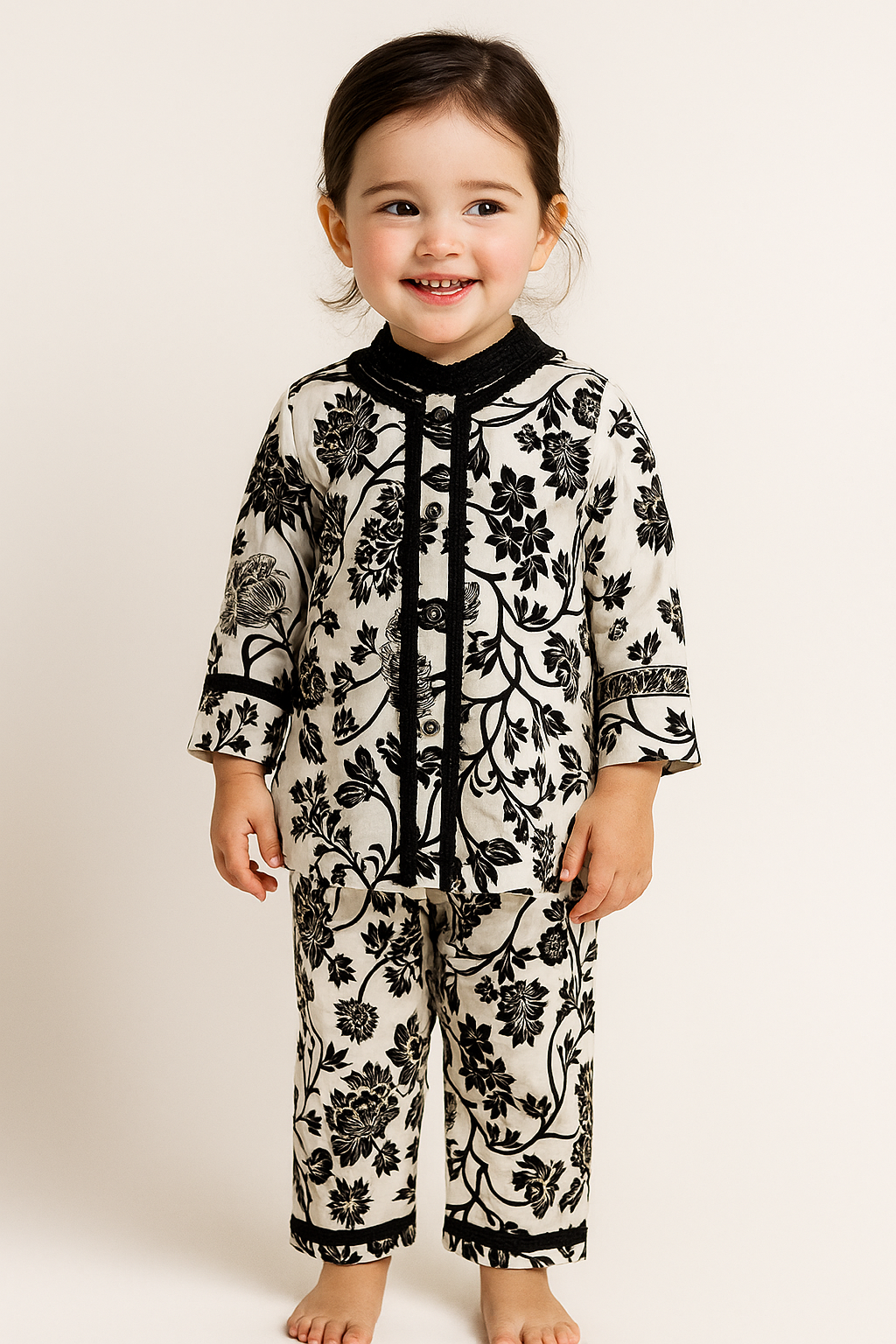 Cotton Printed Cord set 1152 White