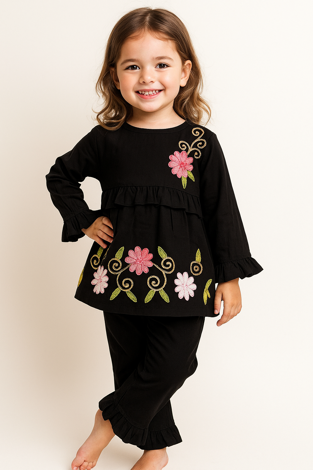 Cotton Embroidery Cord Set 1013 Black