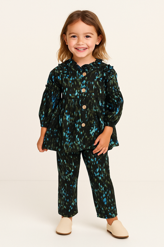 Cotton Printed Cord set 1012 Black