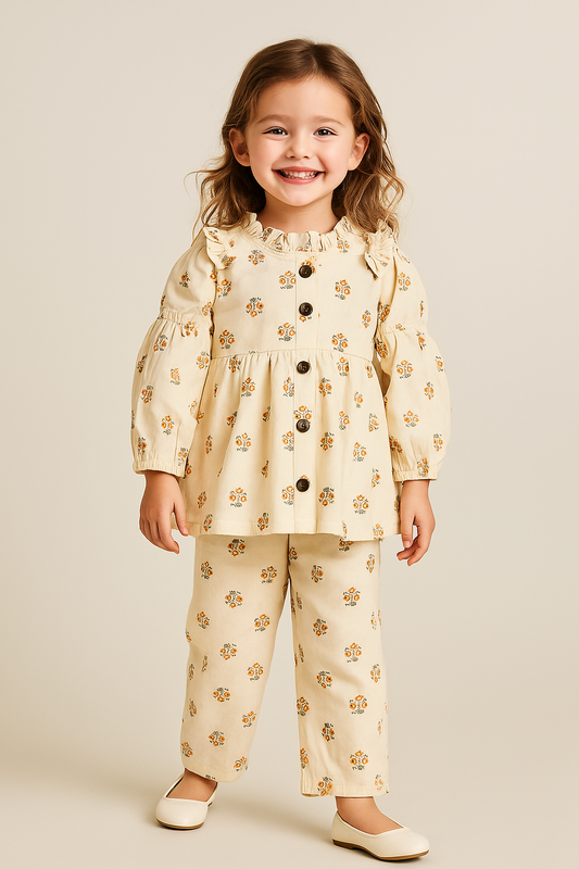 Cotton Printed Cord set 1011 Cream