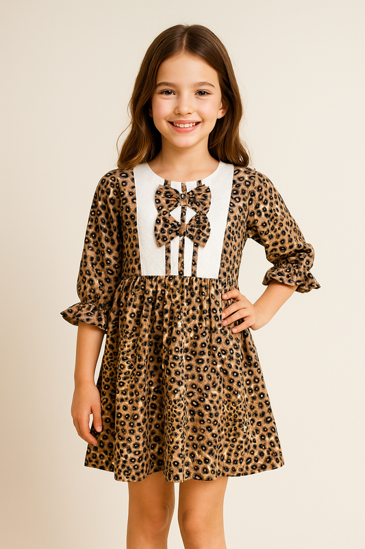 Cotton Cheetah Print Frock 1082
