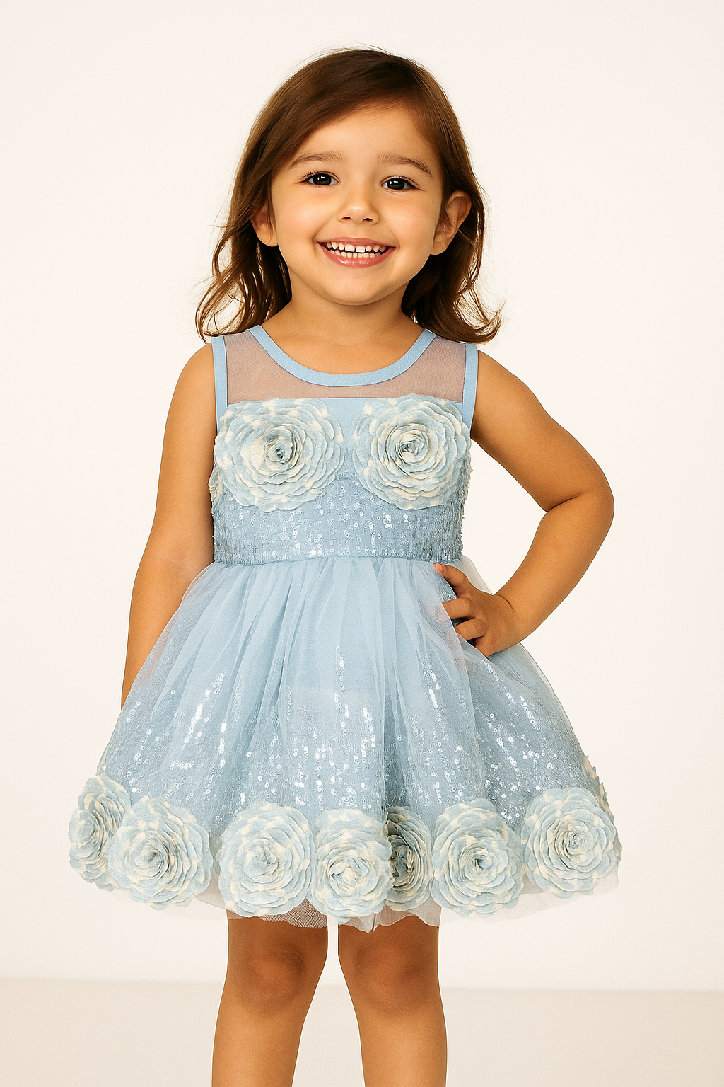 Sequence Net Frock 2390 Blue