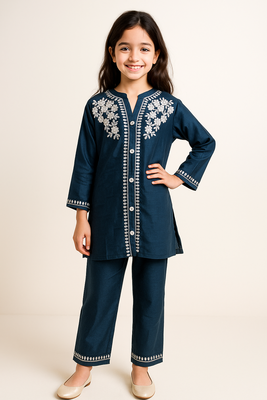 Cotton Embroidery Cord Set 1207 Grey