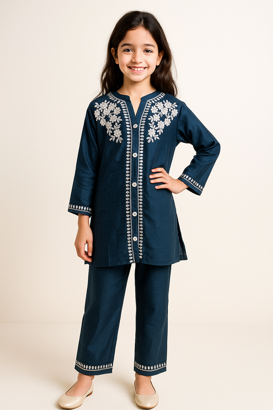 Cotton Embroidery Cord Set 1207 Grey