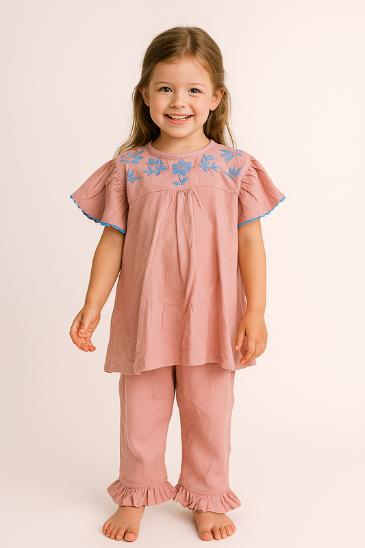 Cotton Embroidery Cord Set 1020 Peach