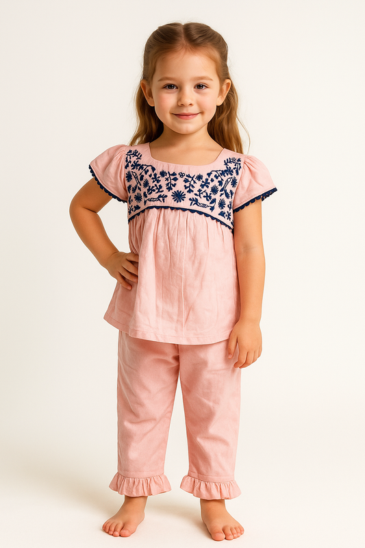 Cotton Embroidery Cord Set 1022 Pink