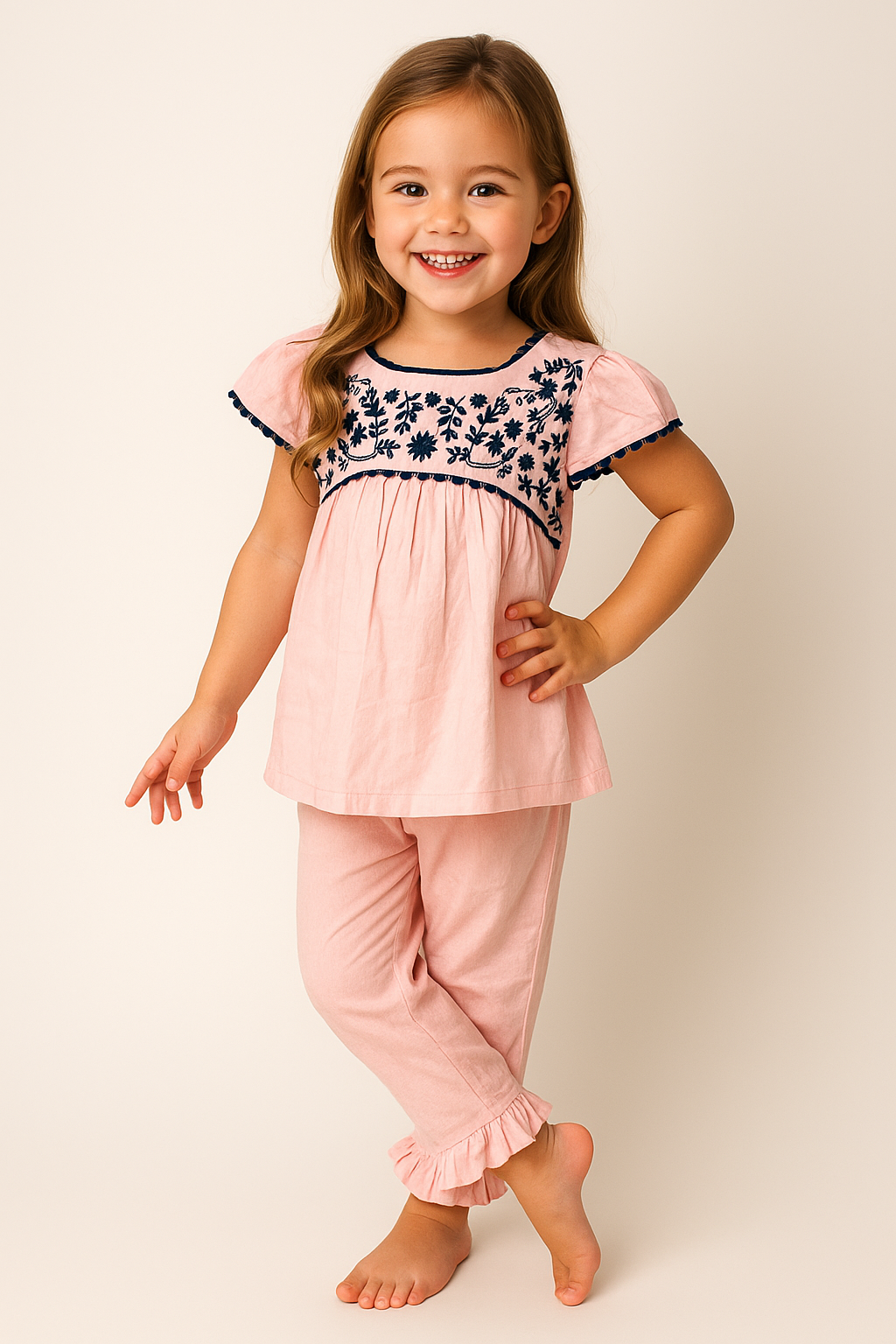Cotton Embroidery Cord Set 1022 Pink