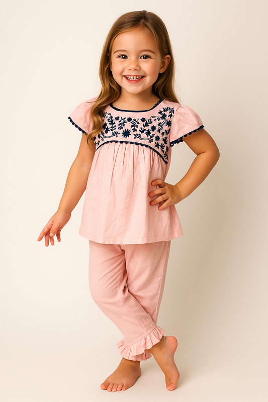 Cotton Embroidery Cord Set 1022 Pink