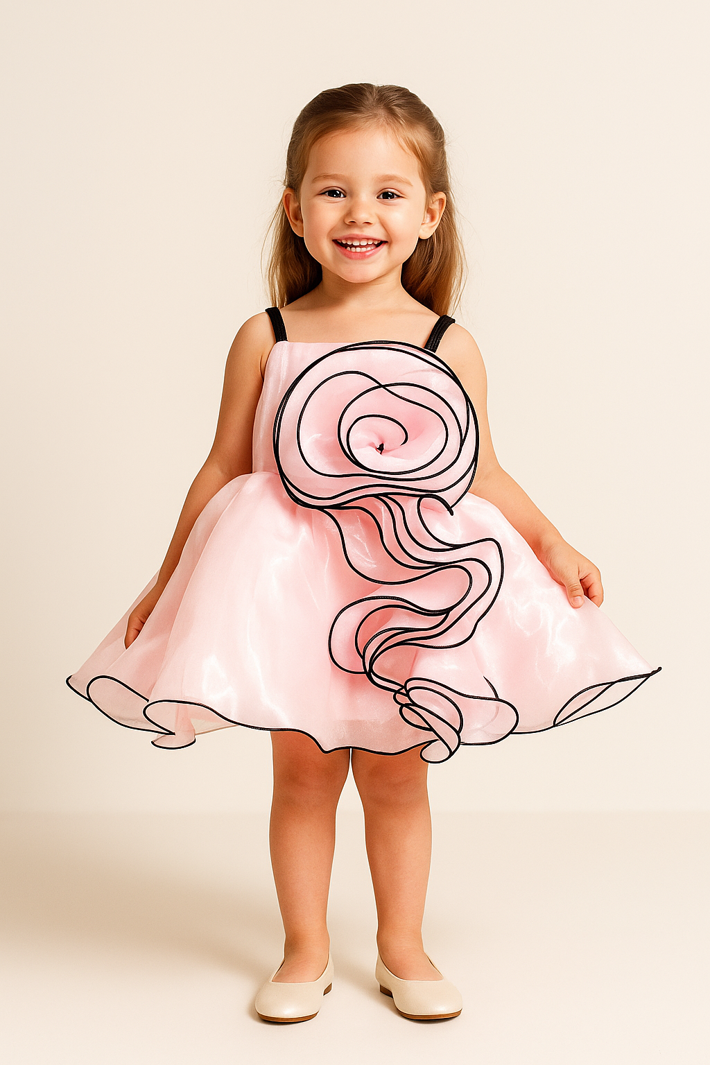 Satin Rose Frock 446 Pink