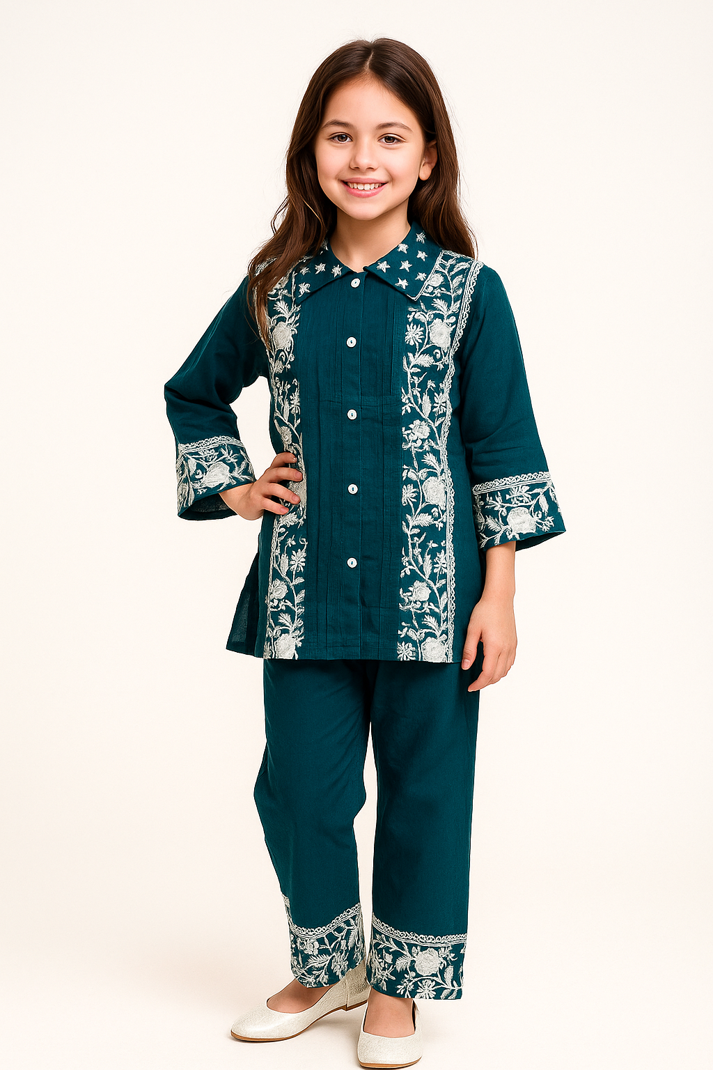 Cotton Embroidery Cord Set 1234 Royal Blue