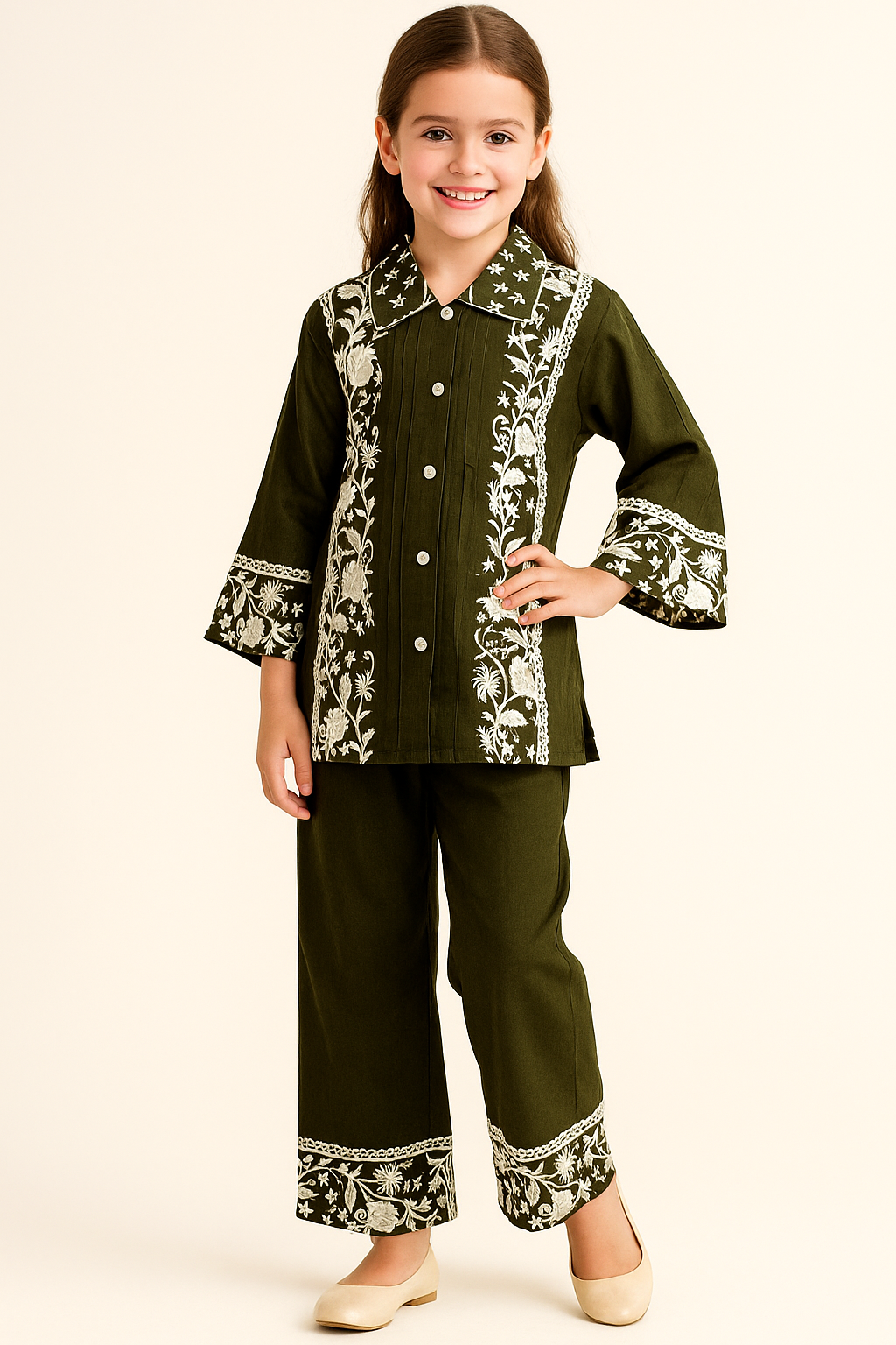 Cotton Embroidery Cord Set 1235 Bottle Green