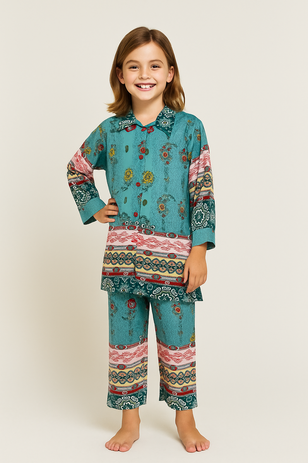 Cotton Printed Cord Set 1240 Sky Blue