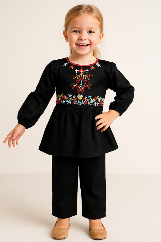 Cotton Embroidery Cord Set 1026 Black