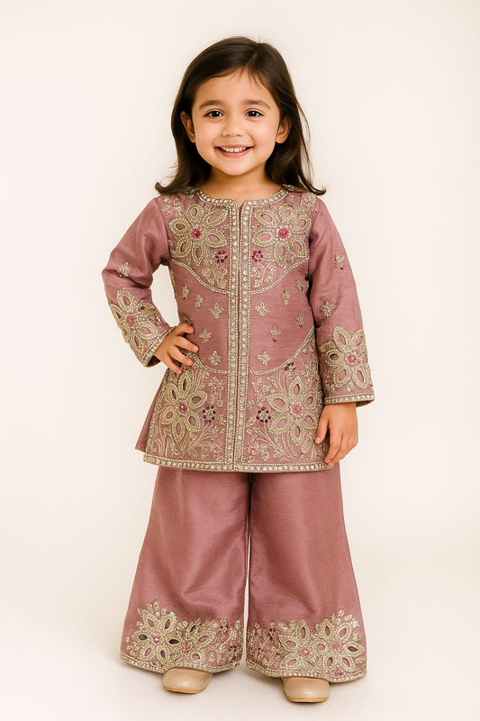 Georgette Hand Work Plazo Set 5279 Pink