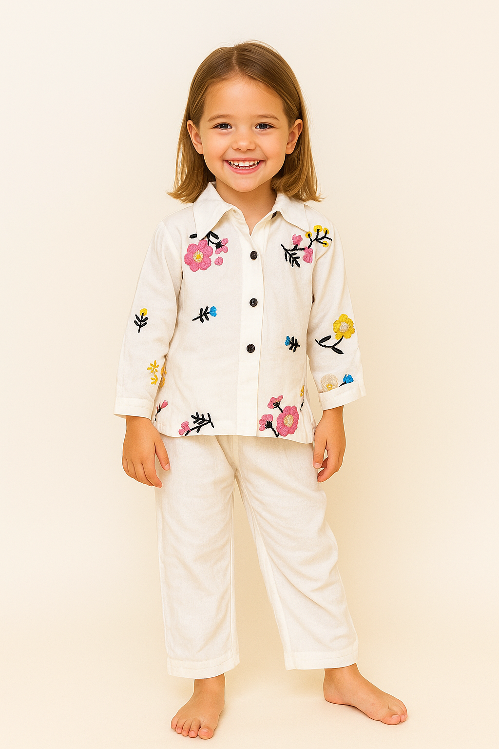 Cotton Embroidery Cord Set 1036 White