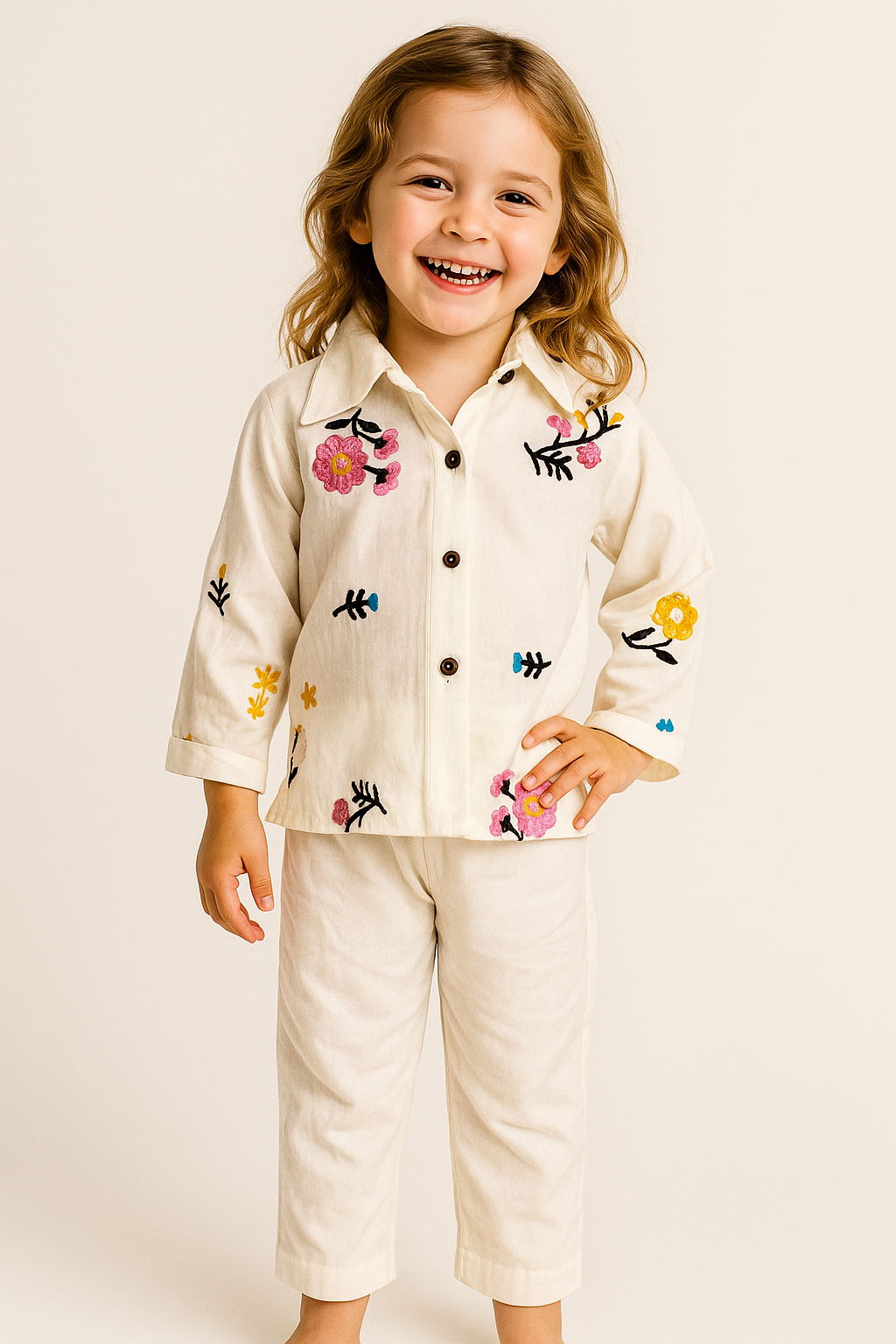 Cotton Embroidery Cord Set 1036 White