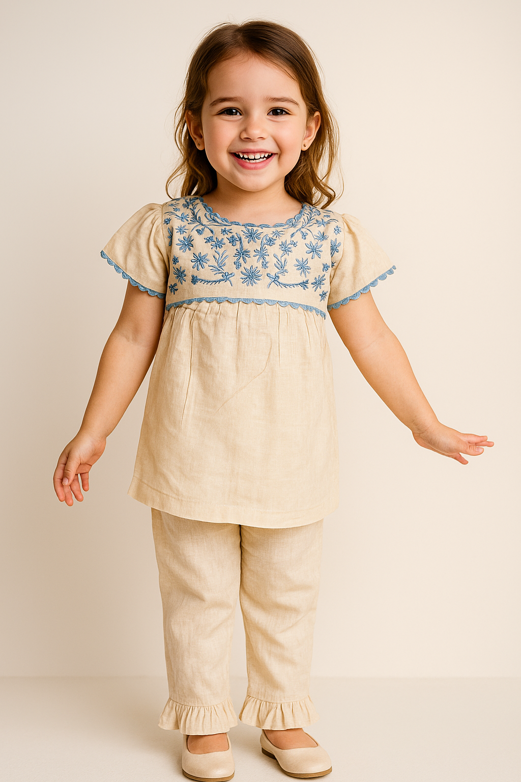 Cotton Embroidery Cord Set 1038 Cream