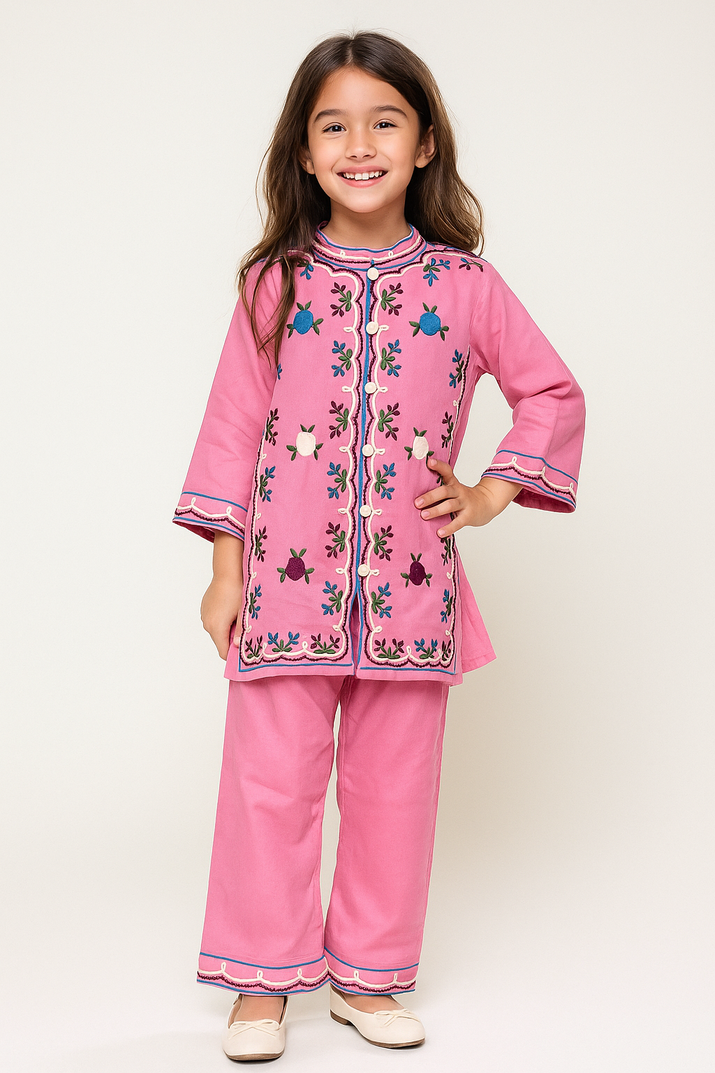 Cotton Embroidery Cord Set 1260 Pink