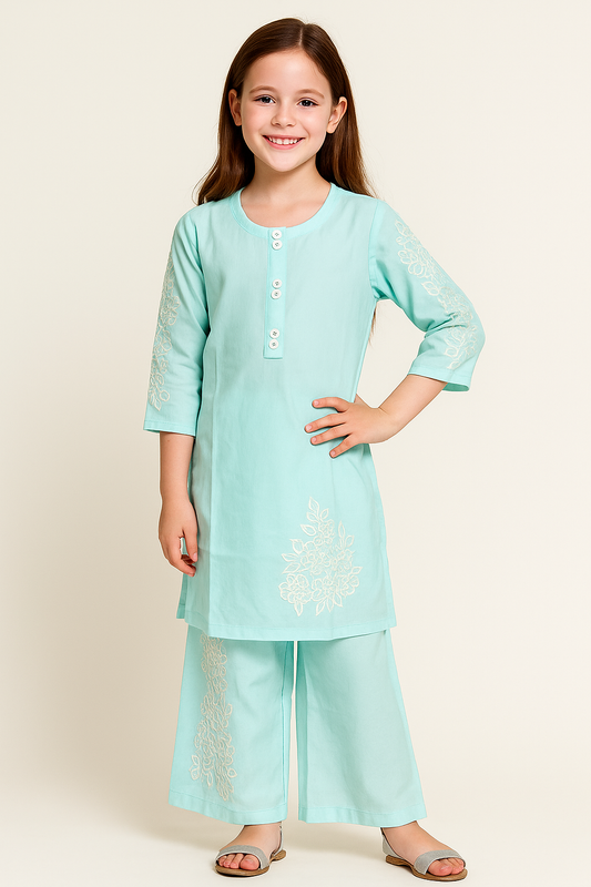 Cotton Embroidery Cord Set 1267 Sky Blue