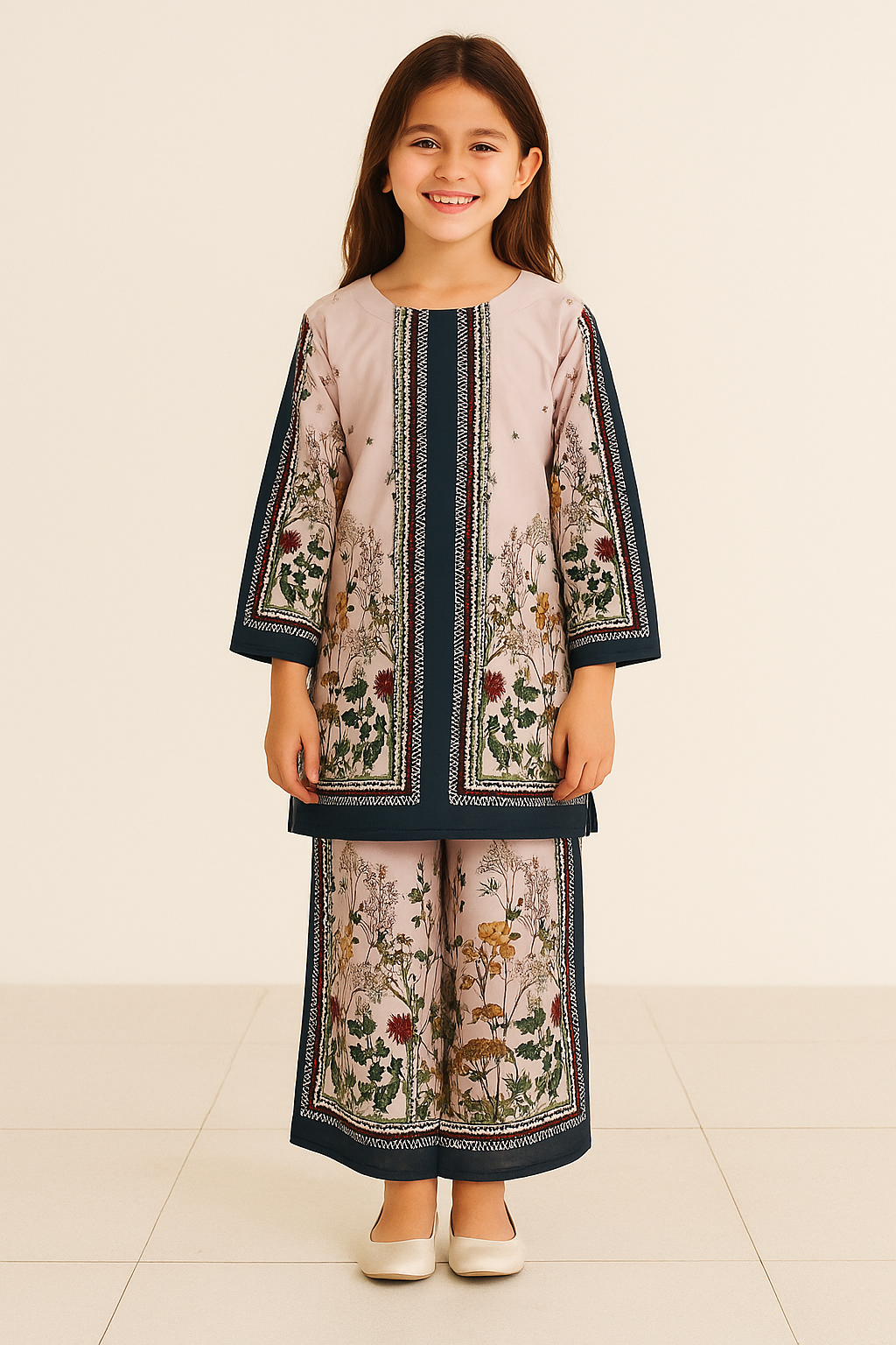 Turkish Printed Cord Set 3978 Pink