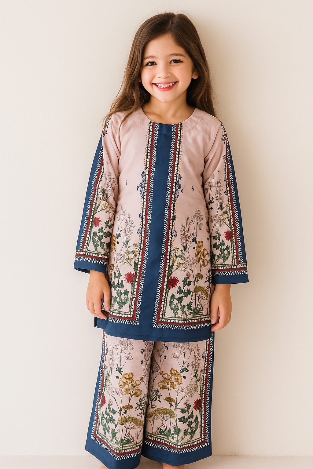 Turkish Printed Cord Set 3978 Pink