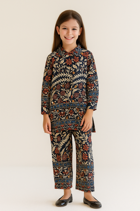 Cotton Printed Cord Set 1274 Multi colour