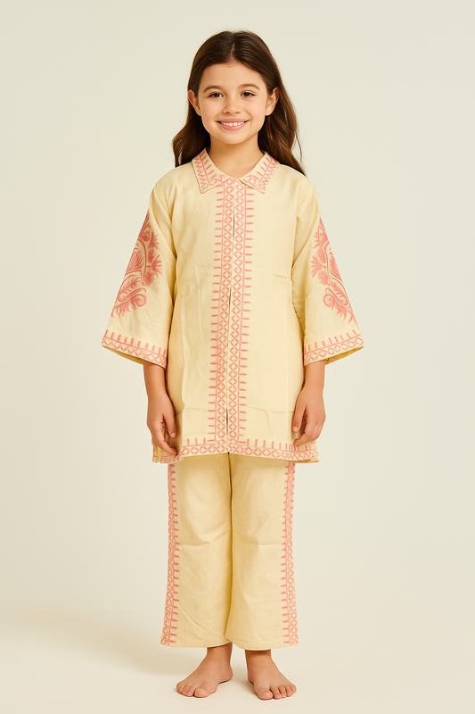 Cotton Embroidery Cord Set 1284 Cream