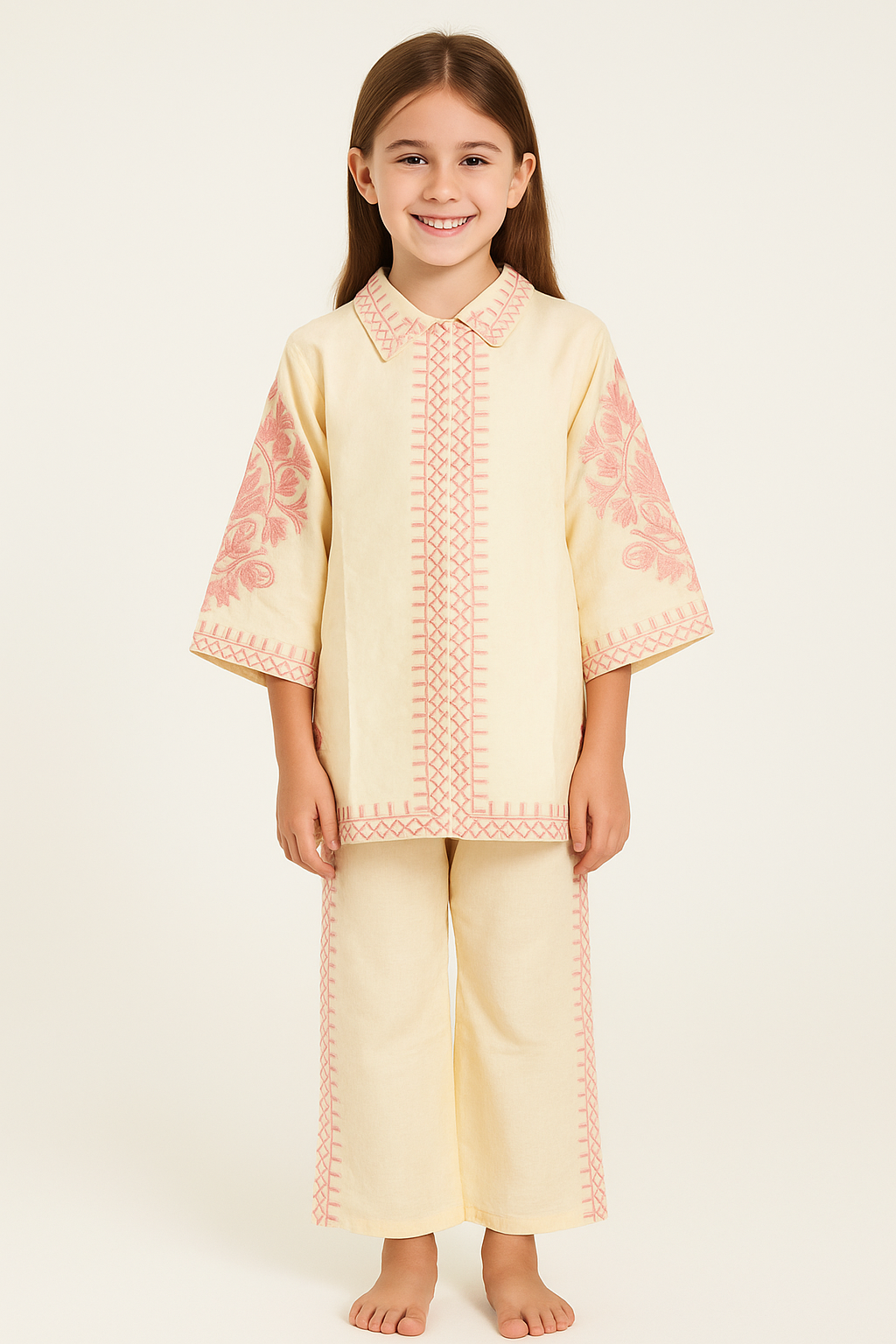 Cotton Embroidery Cord Set 1284 Cream