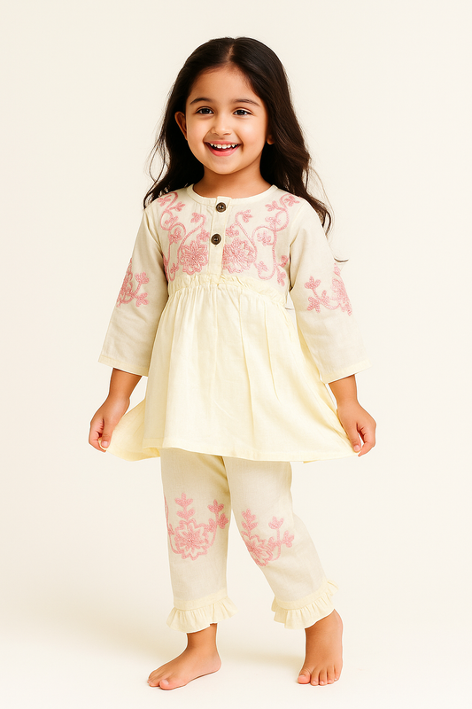 Cotton Embroidery Cord Set 1042 Cream