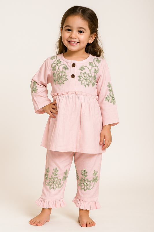 Cotton Embroidery Cord Set 1043 Pink