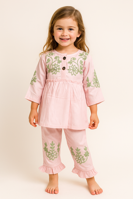 Cotton Embroidery Cord Set 1043 Pink