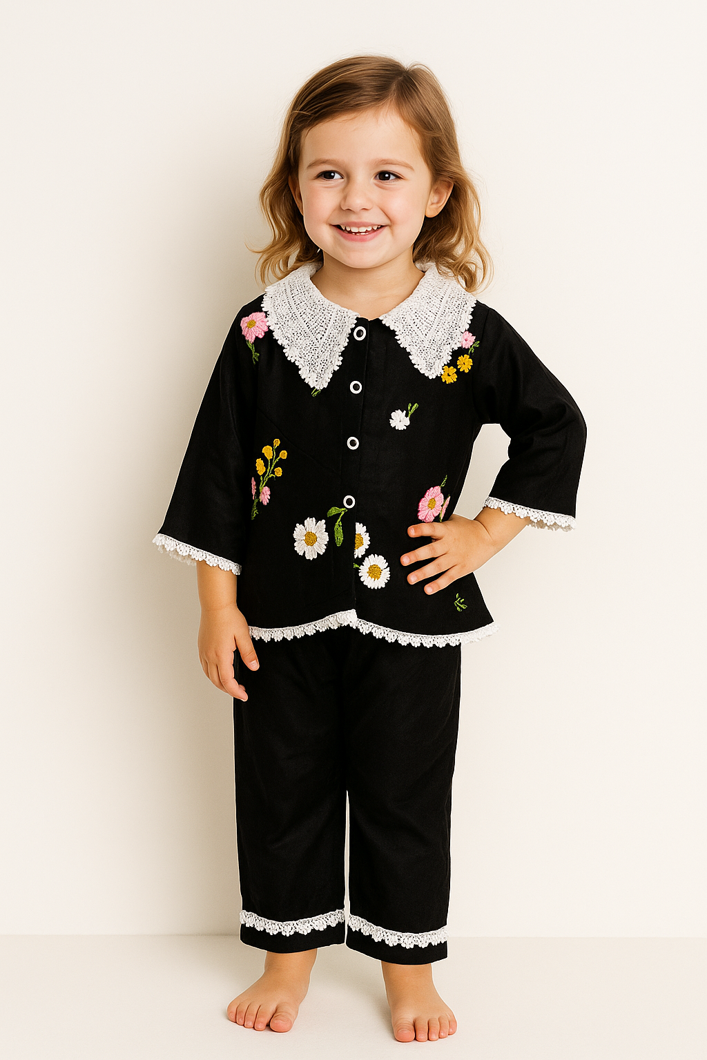 Cotton Embroidery Cord Set 1044 Black