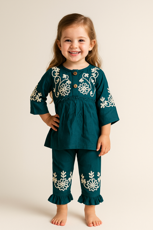 Cotton Embroidery Cord Set 1045 Green